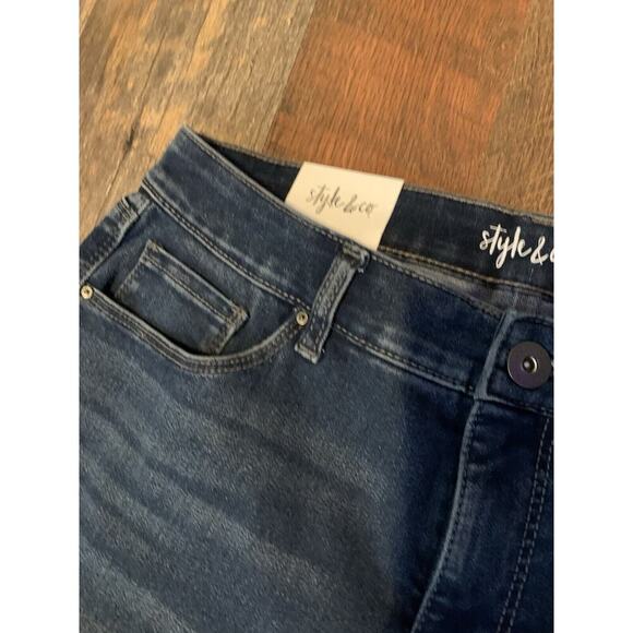 Style & Co Jeans Curvy Skinny Leg Mid Rise Tummy Control Short Length Size 4S - Picture 5 of 11